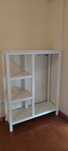 2×1 Estante + Mesa com Tampo de Vidro