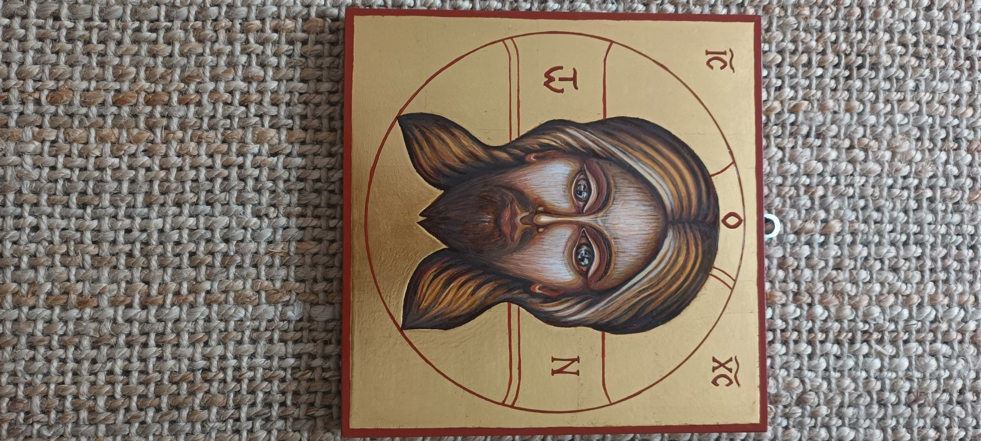 Ikona 30*30 złoto Pantokrator ręcznie pisana