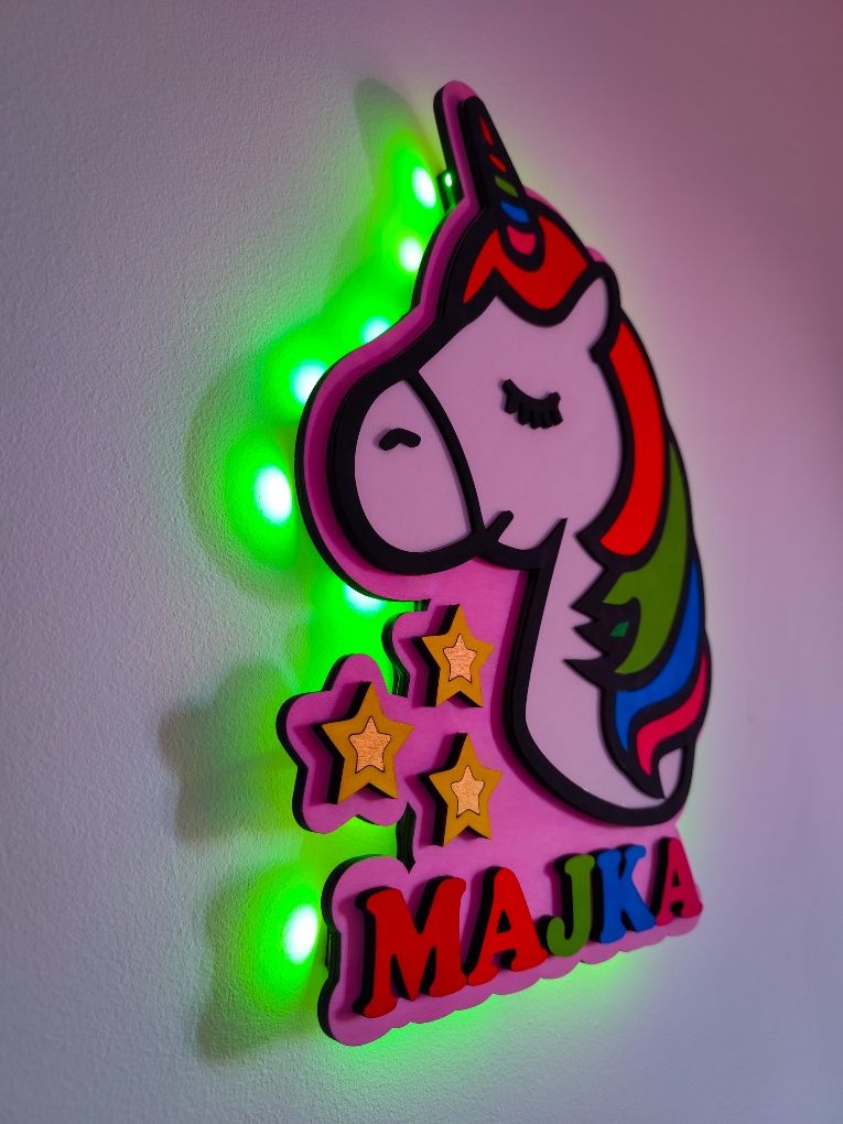 Lampka dziecięca LED RGB imienna 40cm