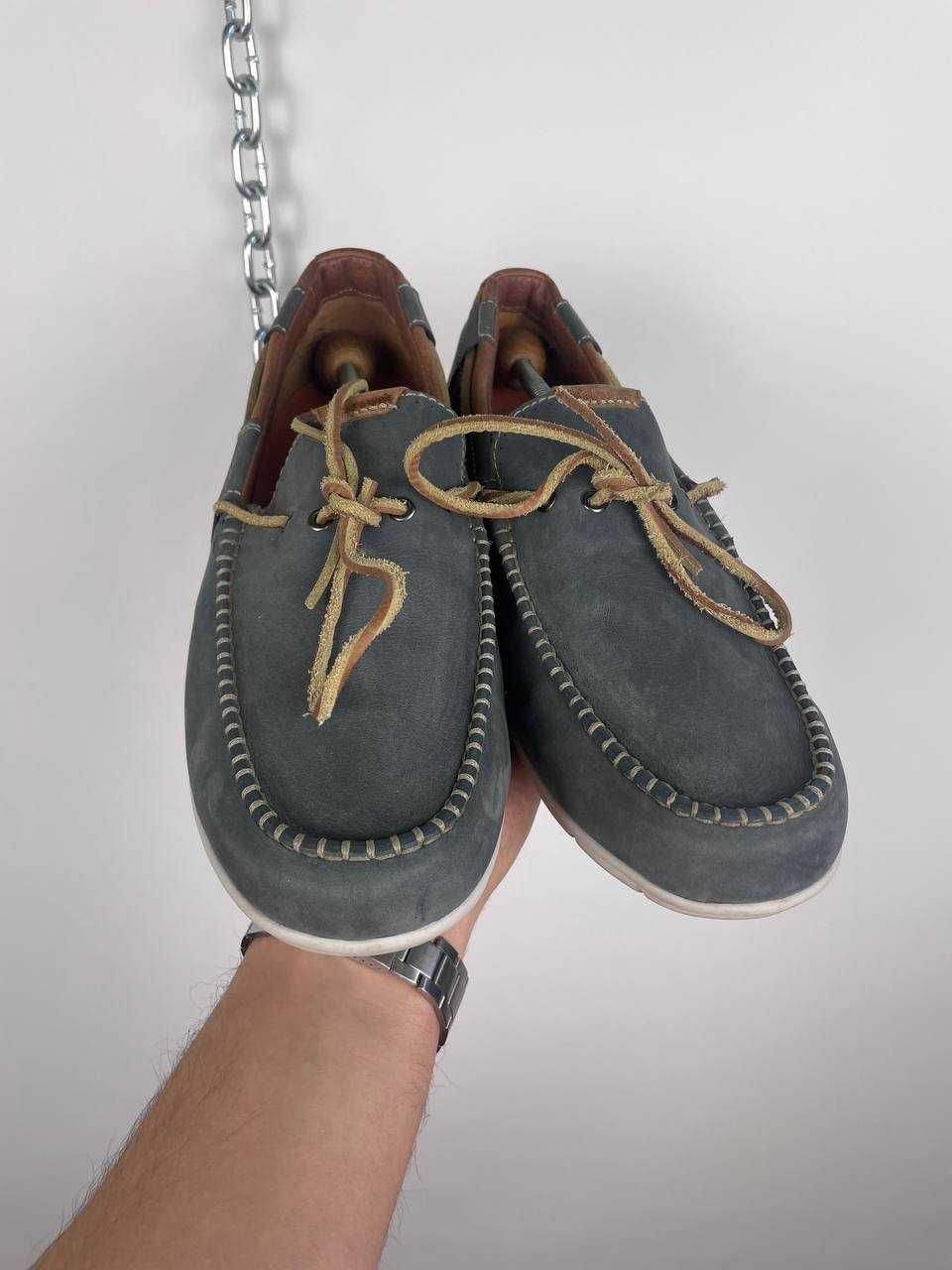 Чоловічі мокасини туфлі сліпони з нубуку clarks