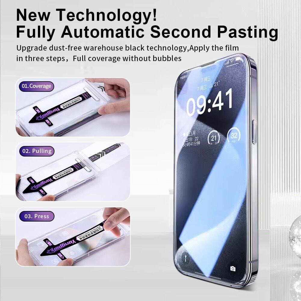 Szkło hartowane z aplikatorem iPhone 14 Pro Yangpol 9H SUPER OCHRONA
