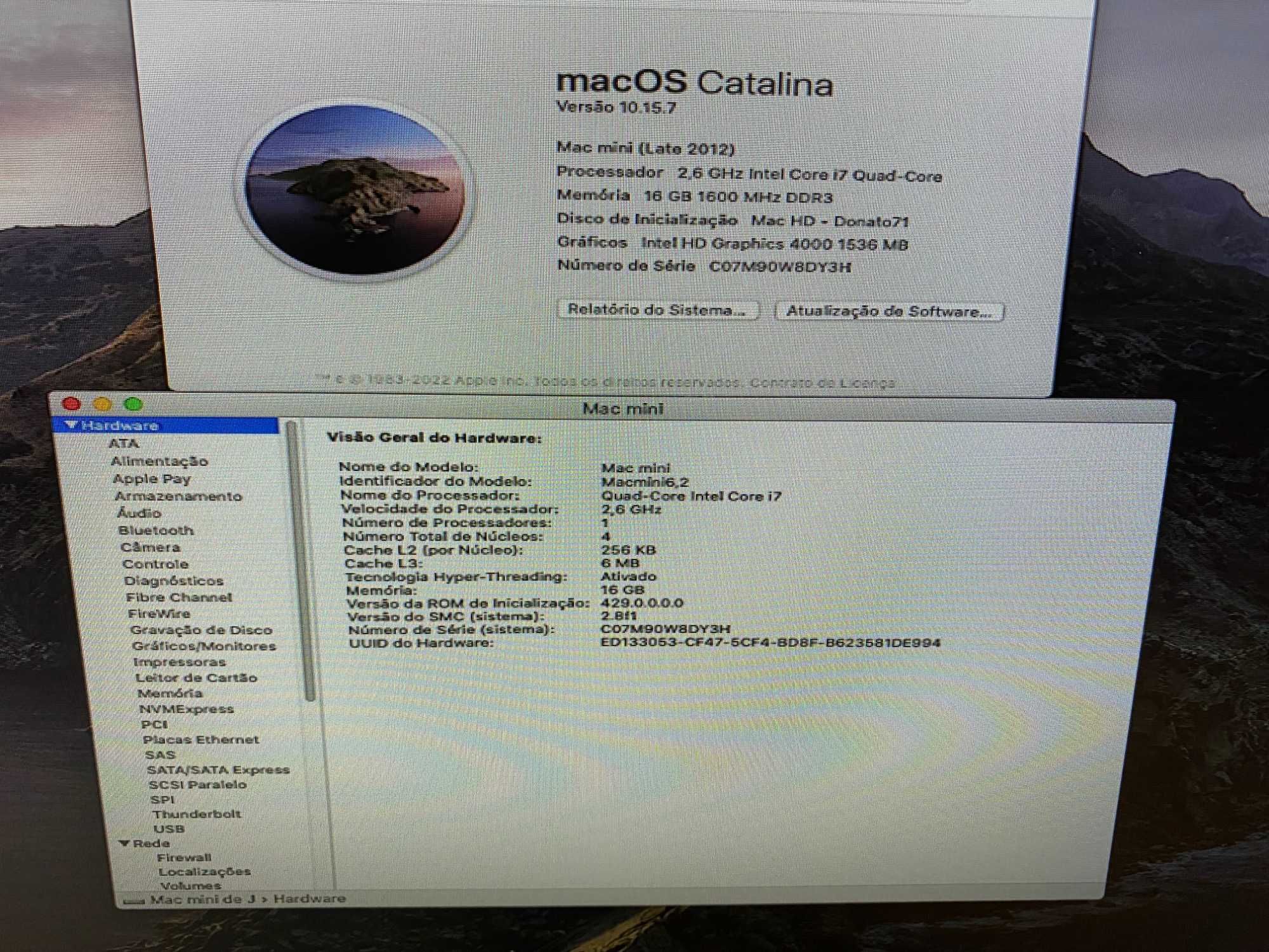 Mac Mini (Late 2012) macOS Catalina 10.15.7