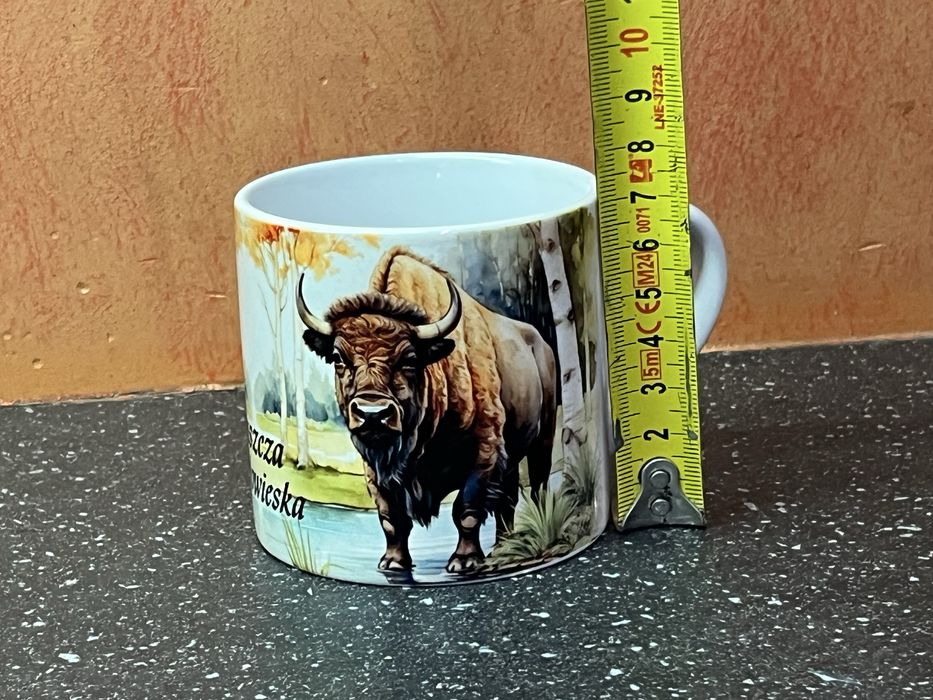 mały kubek ceramiczny z Żubrem 200 ml Puszcza Białowieska Żubr