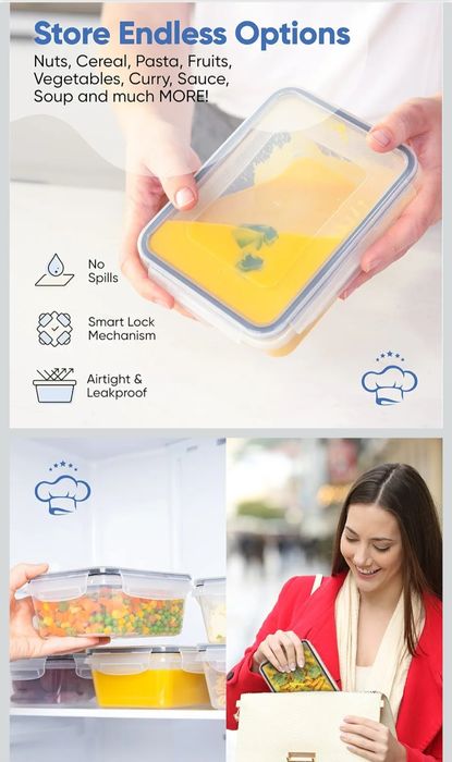 Пластикові коробки для зберігання з практичною кришкою (16 штук) - Вод