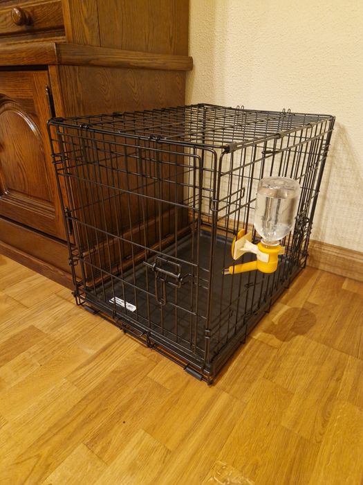 Flamingo Ebo Black - metalowa klatka dla psa, S: 43x61x50cm