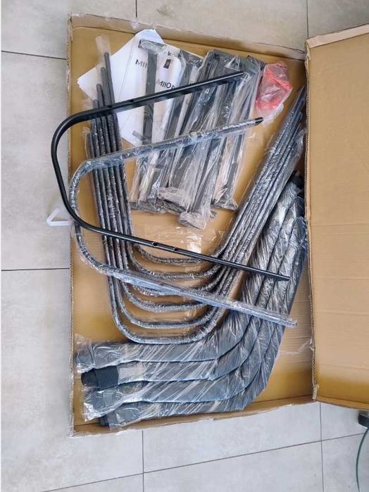 Komplet 4 Krzeseł Ogrodowych Minorka Czarny Metalowy Balkon Ogród NOWE