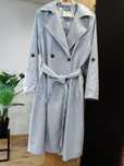 Stradivarius jak nowy płaszcz trencz kurtka niebieski baby blue xs s m