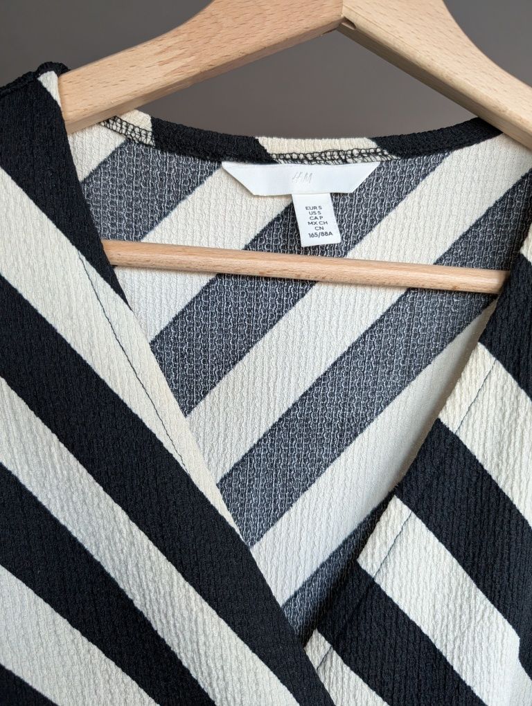 Sukienka w pasy kopertowa h&m r.S