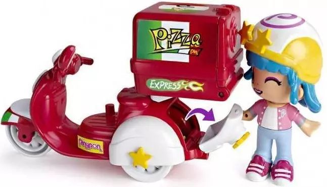 Pinypon City. Pizzeria. Laleczka 8 cm ze skuterem i akcesoriami