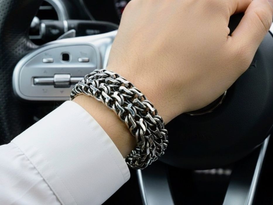 Срібний браслет 100г Козацький чоловічий мужской серебряный браслет 92