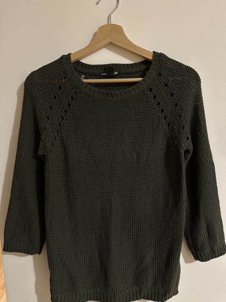 H&M sweter ciemnozielony XS