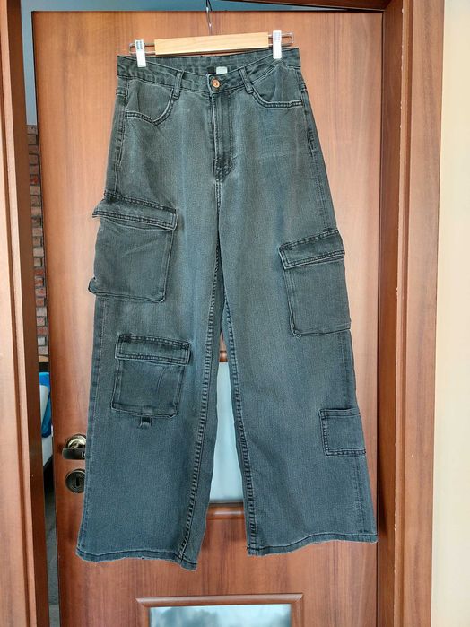 Spodnie cargo H&M Divided r.38 czarne