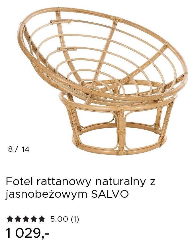 Fotel bambus rattan w stylu boho