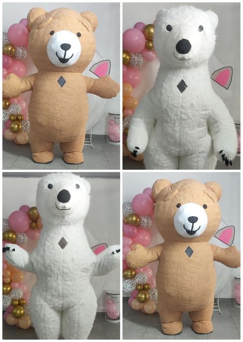 Експрес привітання,ростові ляльки,білий ведмедик,зайка, котик,динозавр