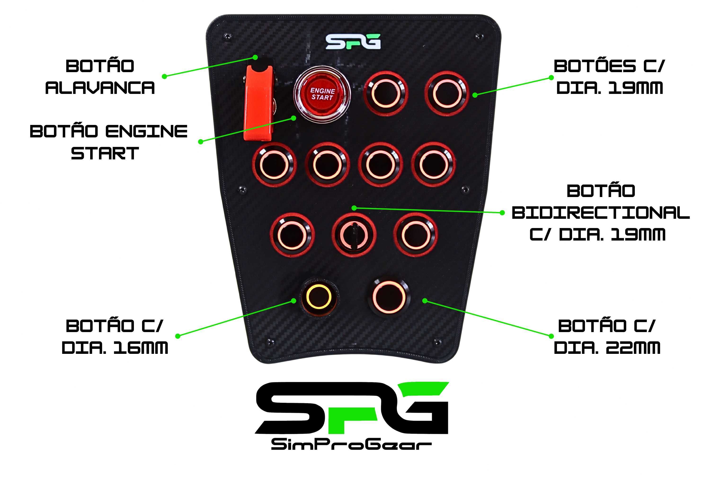 ButtonBox PGT3 - c / Botões LED - Sim Racing