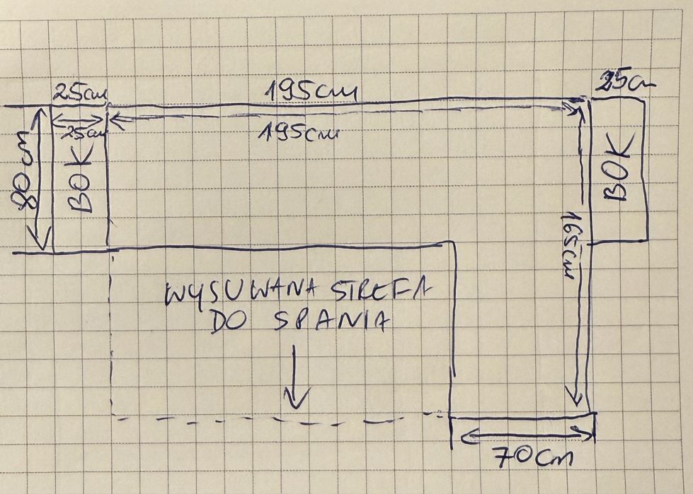Narożnik z fukcją spania.
