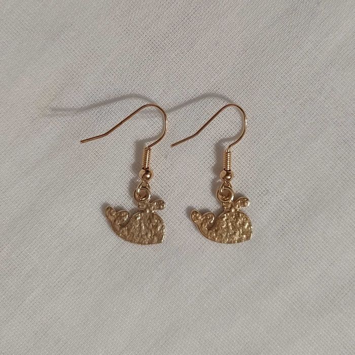 K194 Kolczyki wiszące Wieloryby Handmade