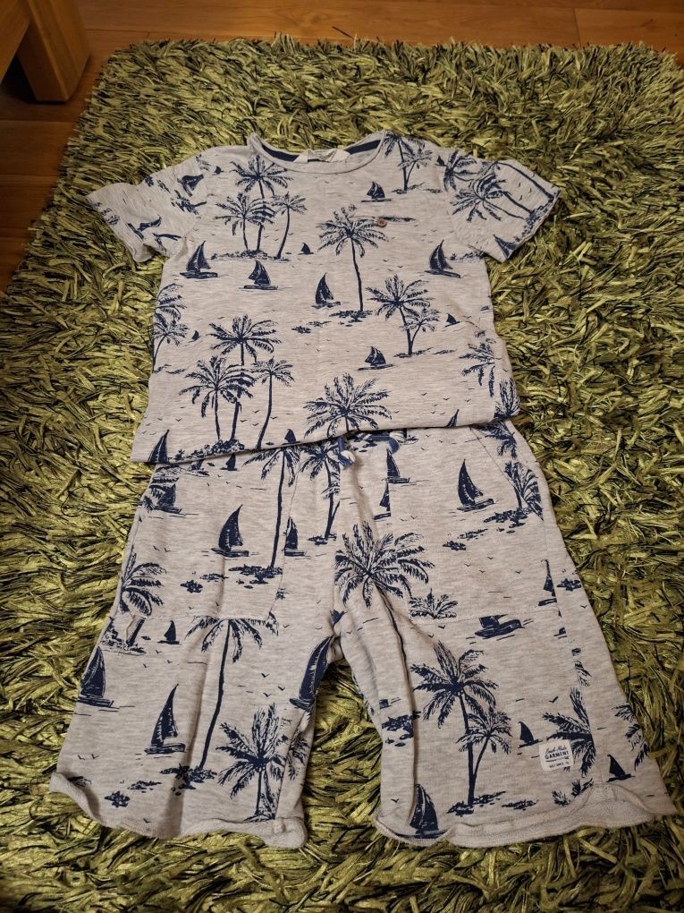Komplet letni dresowy hawajski H&M rozmiar 122-128