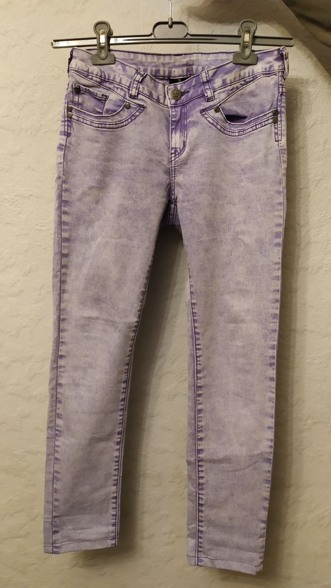 Spodnie jeansy, rozmiar 38 (36), marmurki