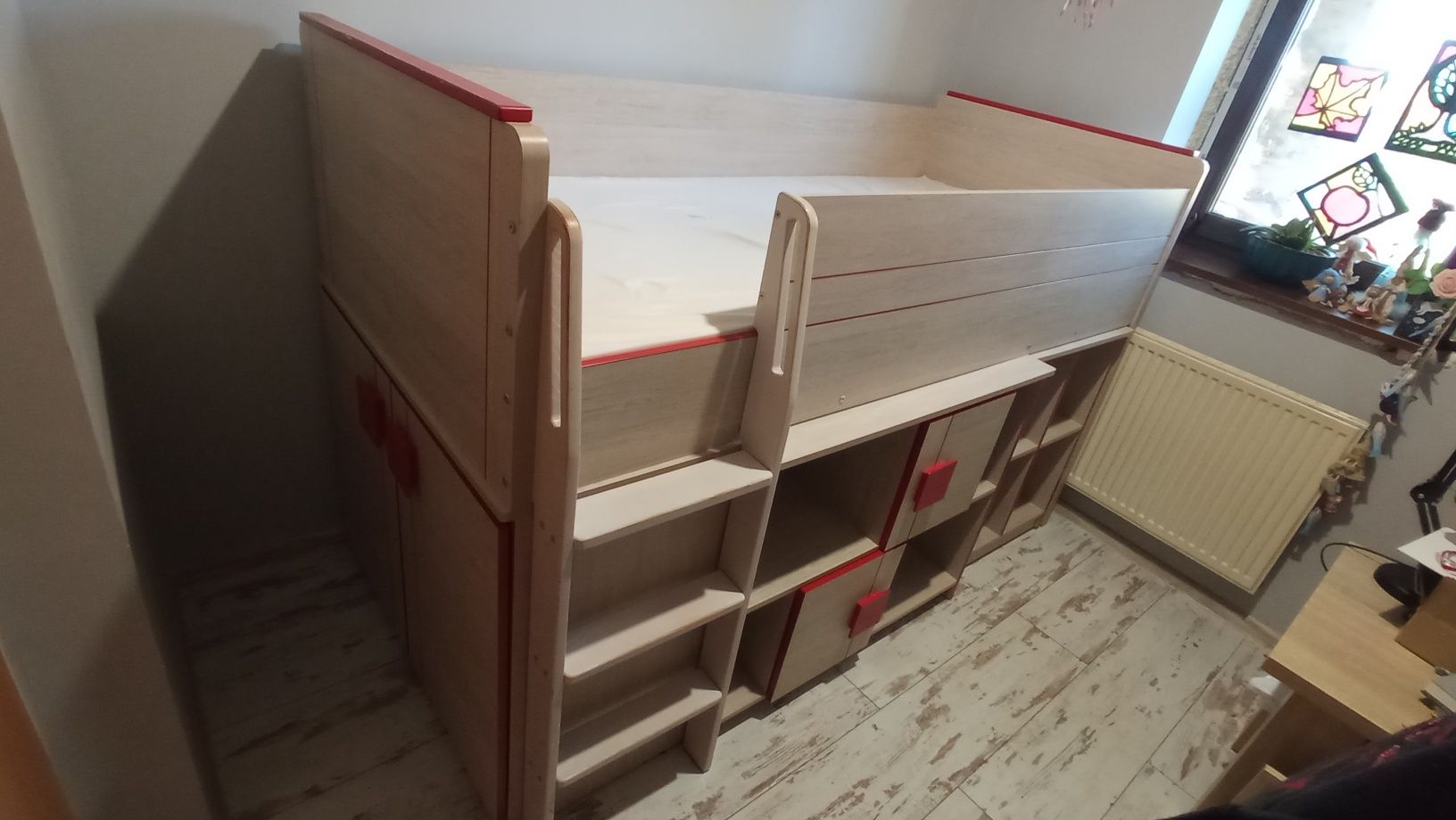 Łóżko piętrowe z biurkiem + szafka, GUMI