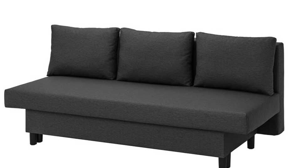 Sofá-cama 3 lugares cinza escuro