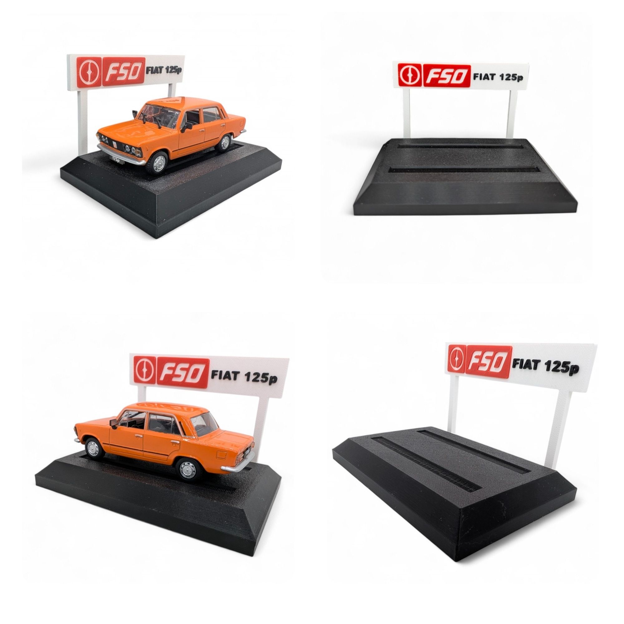 Podstawka modelarska do fiat 125p 1:43 z logo fso