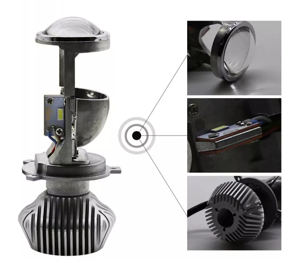 Мощные mini LED линзы лампы ( лампочки) Н7 Н4 в Фары