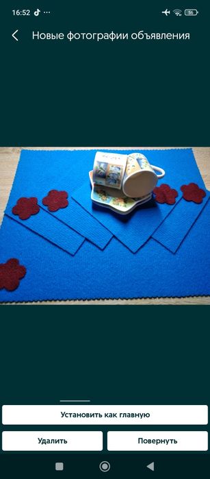 Серветки набір, пресована натуральна шерсть!!!