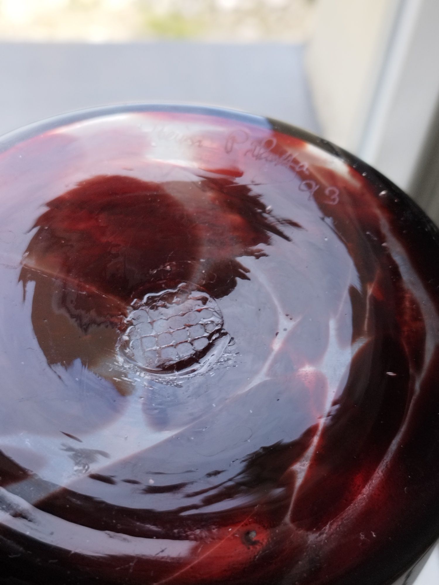 Stary wazon sygnowany artystyczne szkło