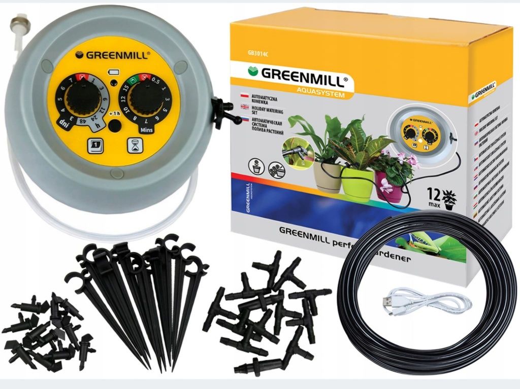 Zestaw do automatycznego podlewania roślin Greenmill GB3014C