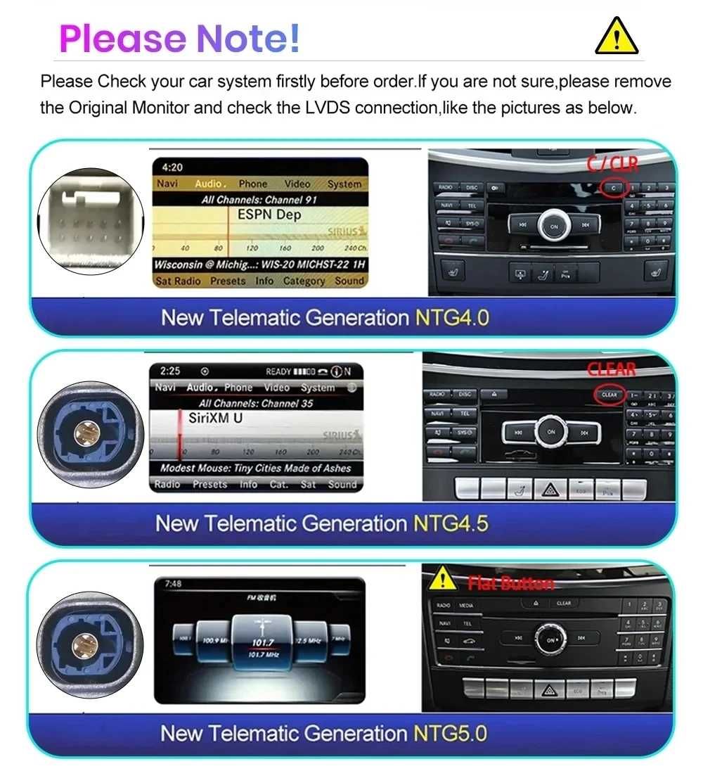 Radio Android 13 Mercedes klasa C W204 S204 gps wifi NTG 4GB