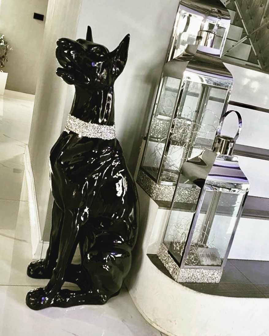 Figura dekoracyjna doberman 90 cm połysk