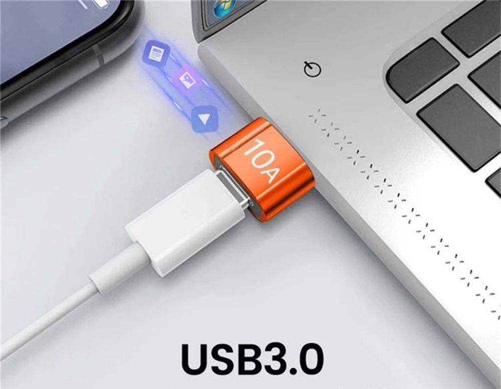 Перехідник USB 3.0, адаптер на 10А 120Вт 1Гб/с USB, type C, micro USB