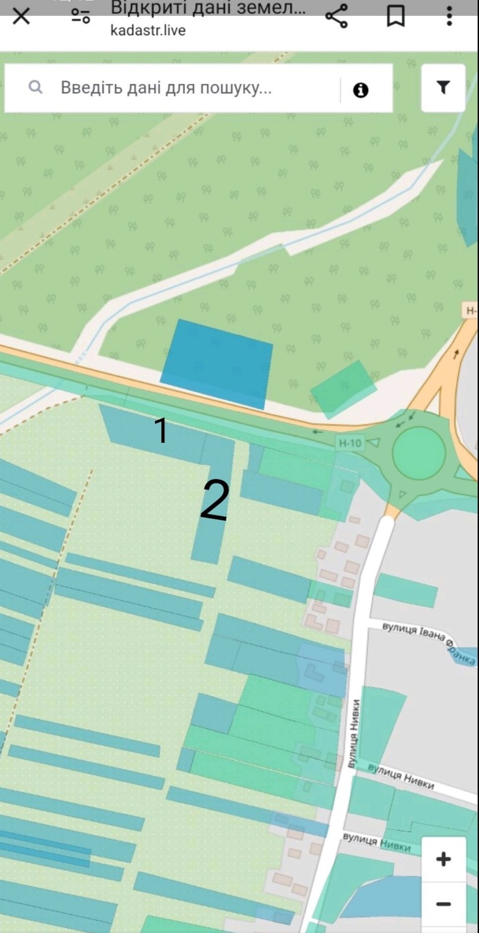 Продаж земля 1 ряд на трасі H10, кільце Марківці