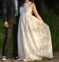 Biała suknia ślubna z koronki ASOS Y.A.S
