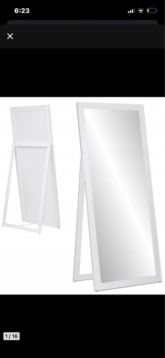 Lustro stojące w białej ramie