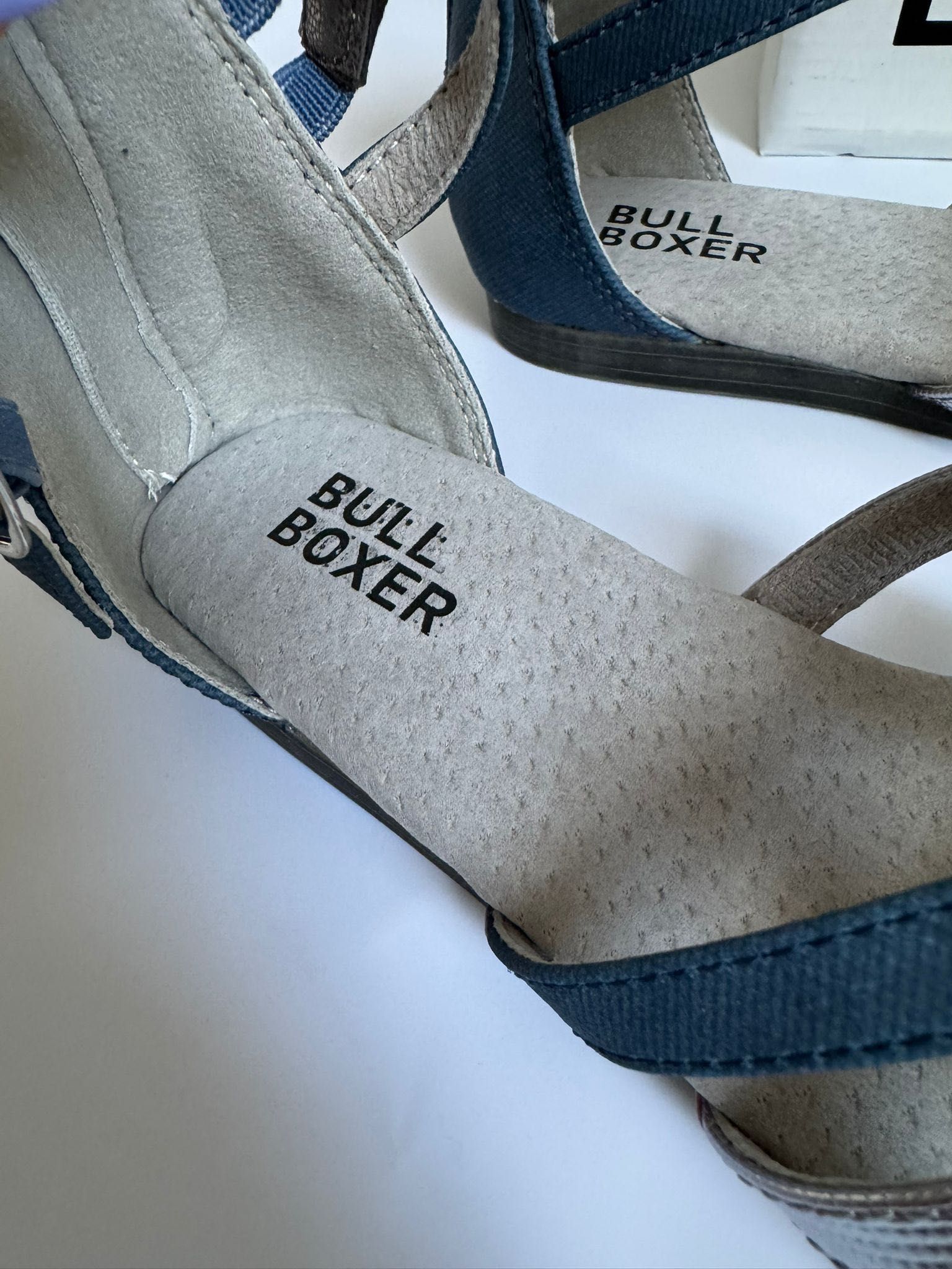Nowe dziecięce dziewczęce sandały BULL BOXER srebrne niebieskie 30