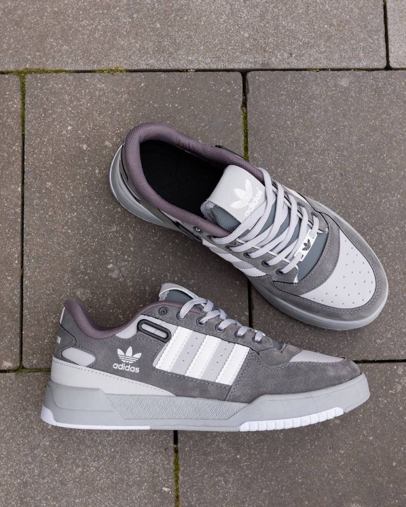 Мужские кроссовки адидас форум лоу Adidas Forum Low Grey White [40-44]