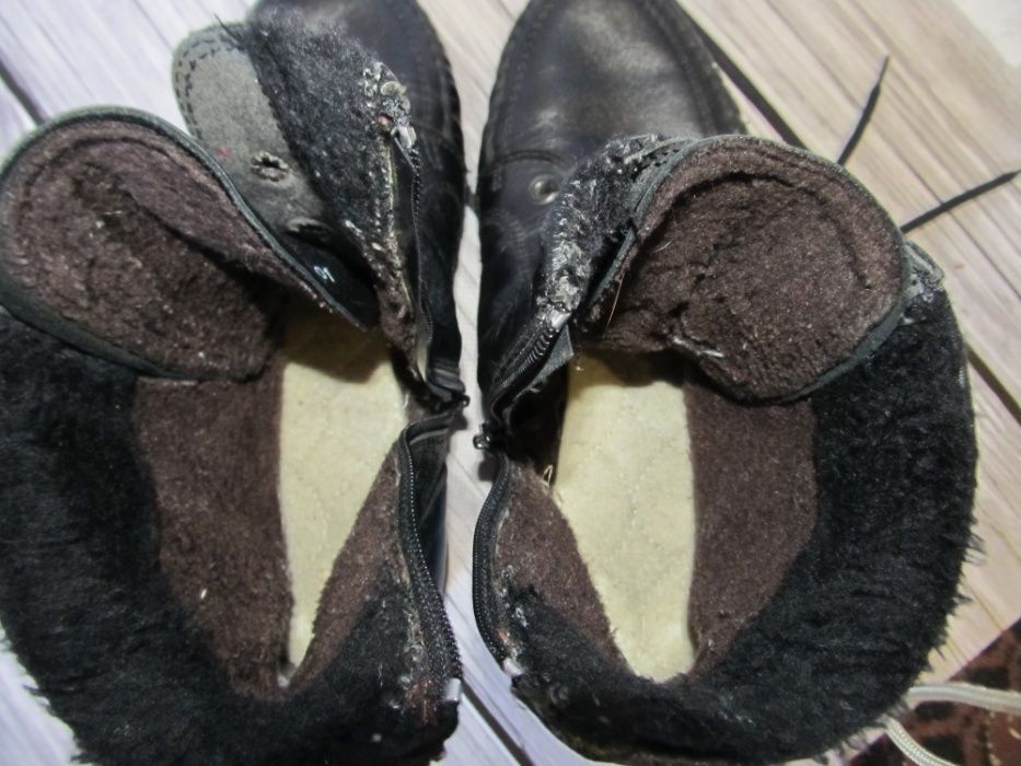 зимние кожаные ботинки, размер 38
