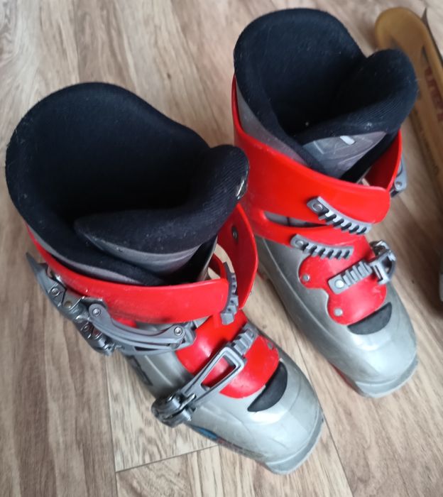 Narty zjazdowe 123cm Elan buty rozmiar 39 dla dziecka 8-10 lat zestaw