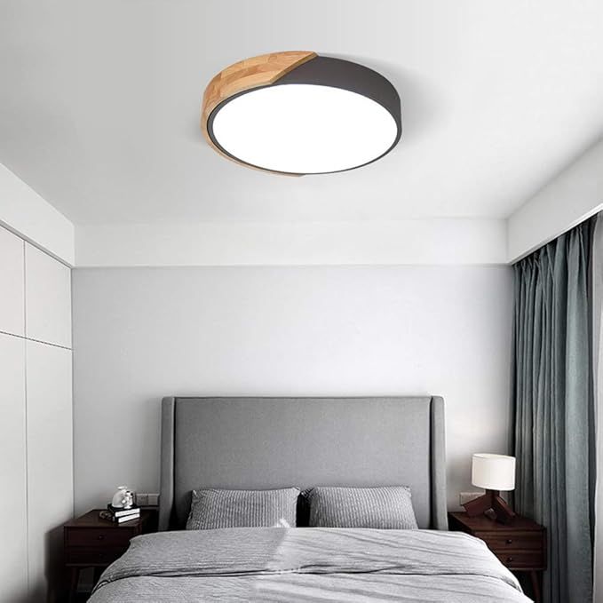 Nowoczesna Trójchromatyczna Lampa LED Sufitowa 40 cm  Czarna Elegancja