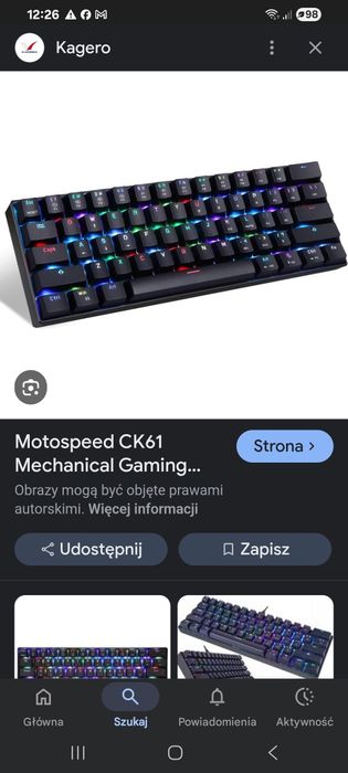 Klawiatura mechaniczna Motospeed ck61