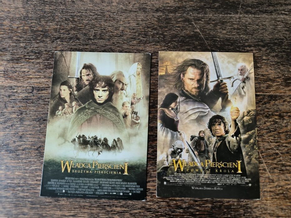 Władca pierścieni. pocztówka, ulotki filmowe