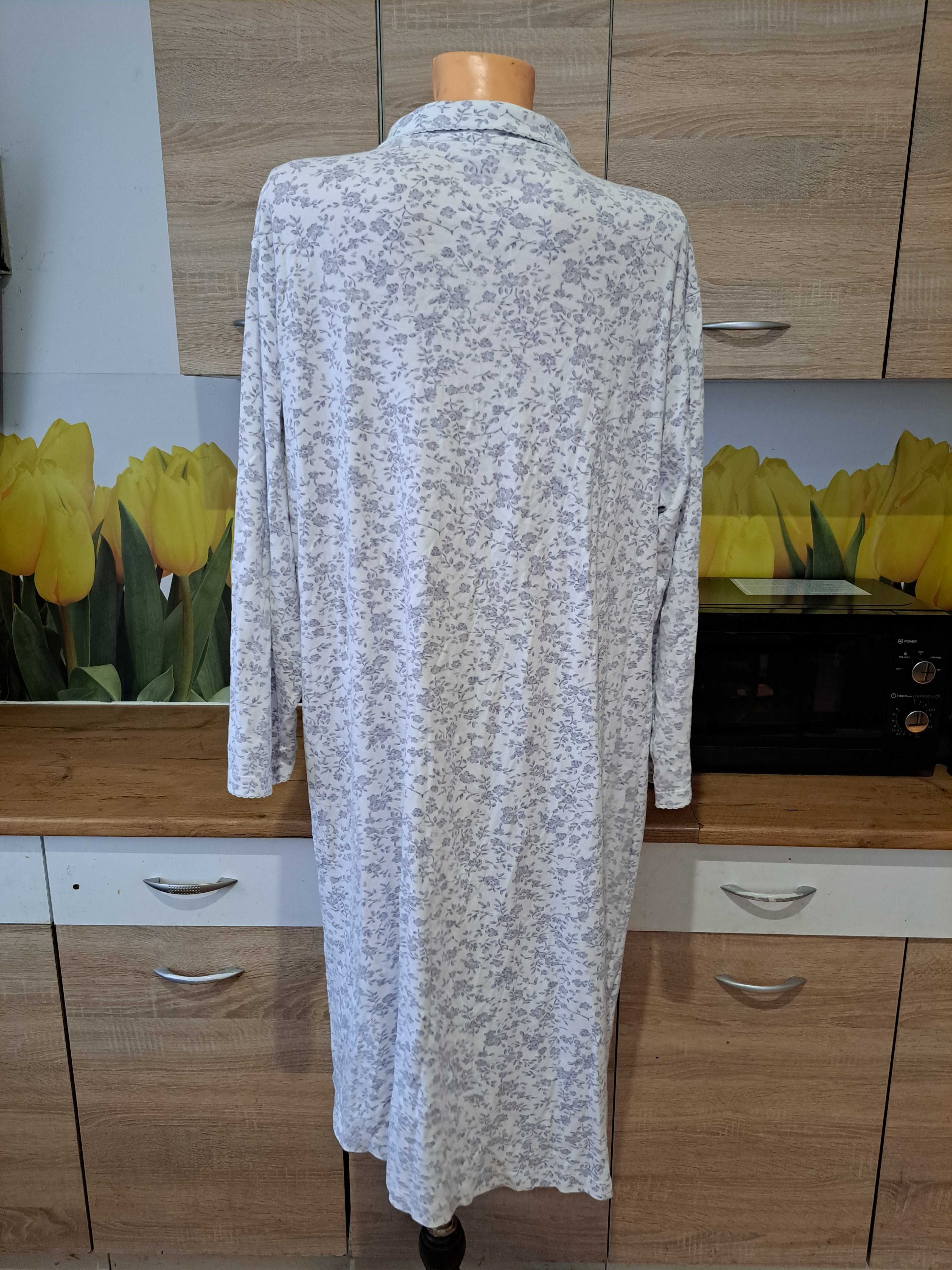 Ciepła koszula nocna Camille rozmiar 50/52 bawełna, kwiaty