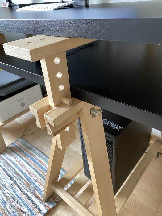 Biurko stół na kozłach IKEA Mittback, regul. wysokości, org. kabli