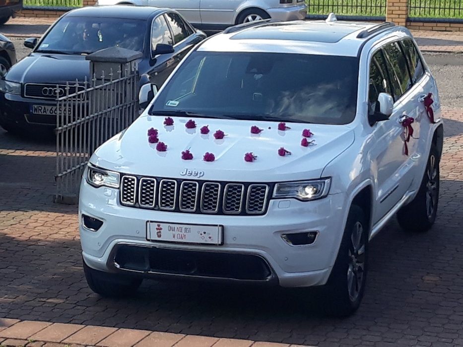 Auto Samochod do ślubu na urodziny na imprezy-piekny bialy Jeep