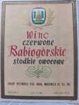 Etykieta na wino Babiogórskie Zakłady PZGS Sucha, Mickiewicza 26
