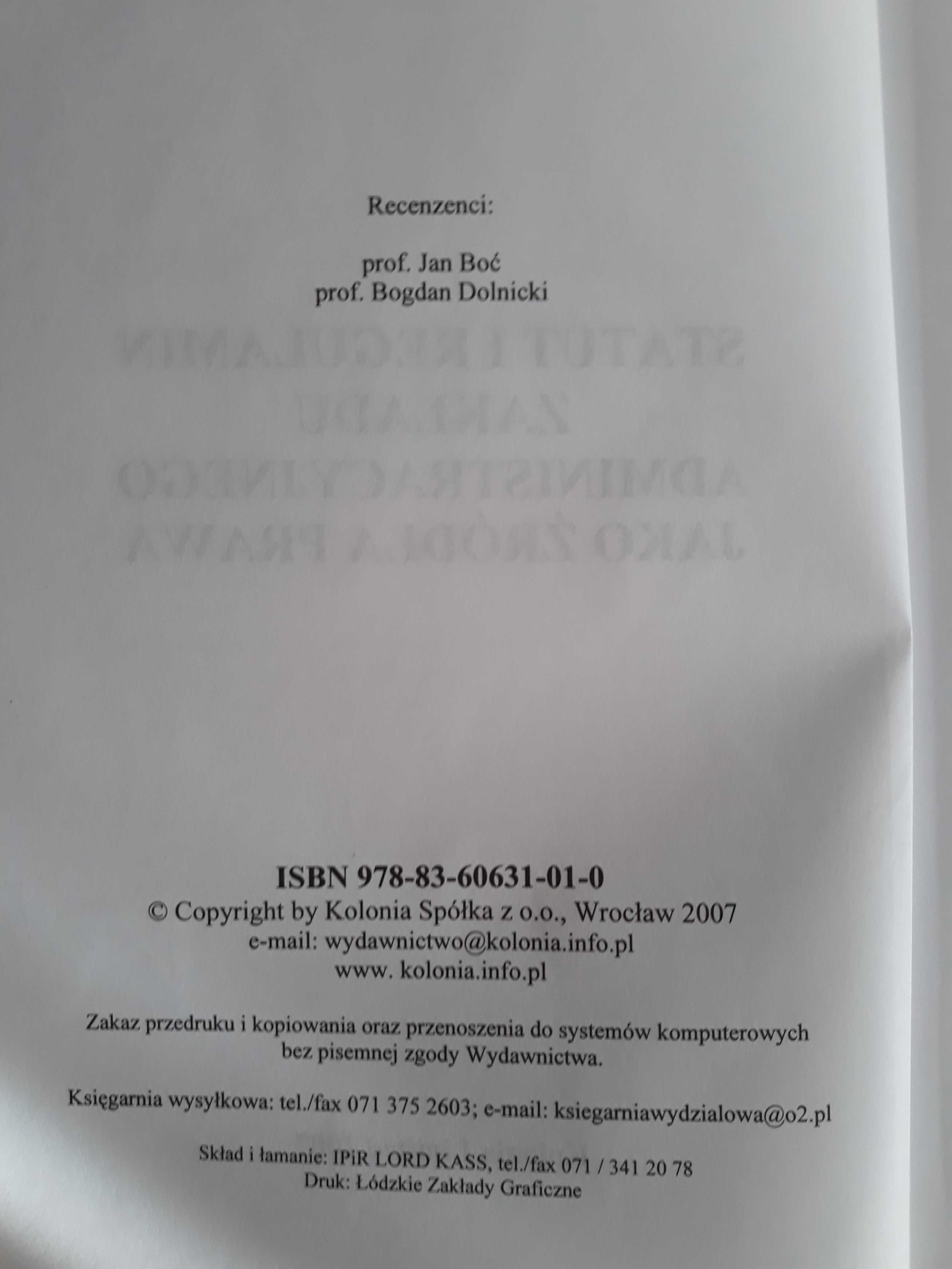 Statut i regulamin zakładu administracyjnego  R Raszewska Skałecka