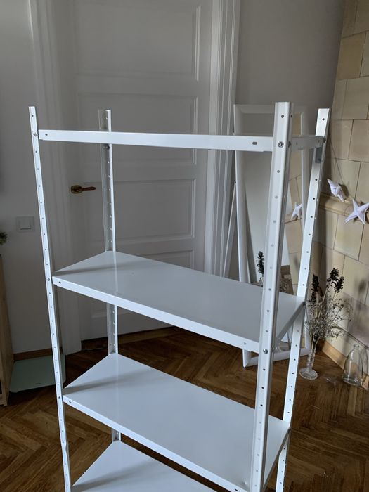 Стелаж б/в білий металевий