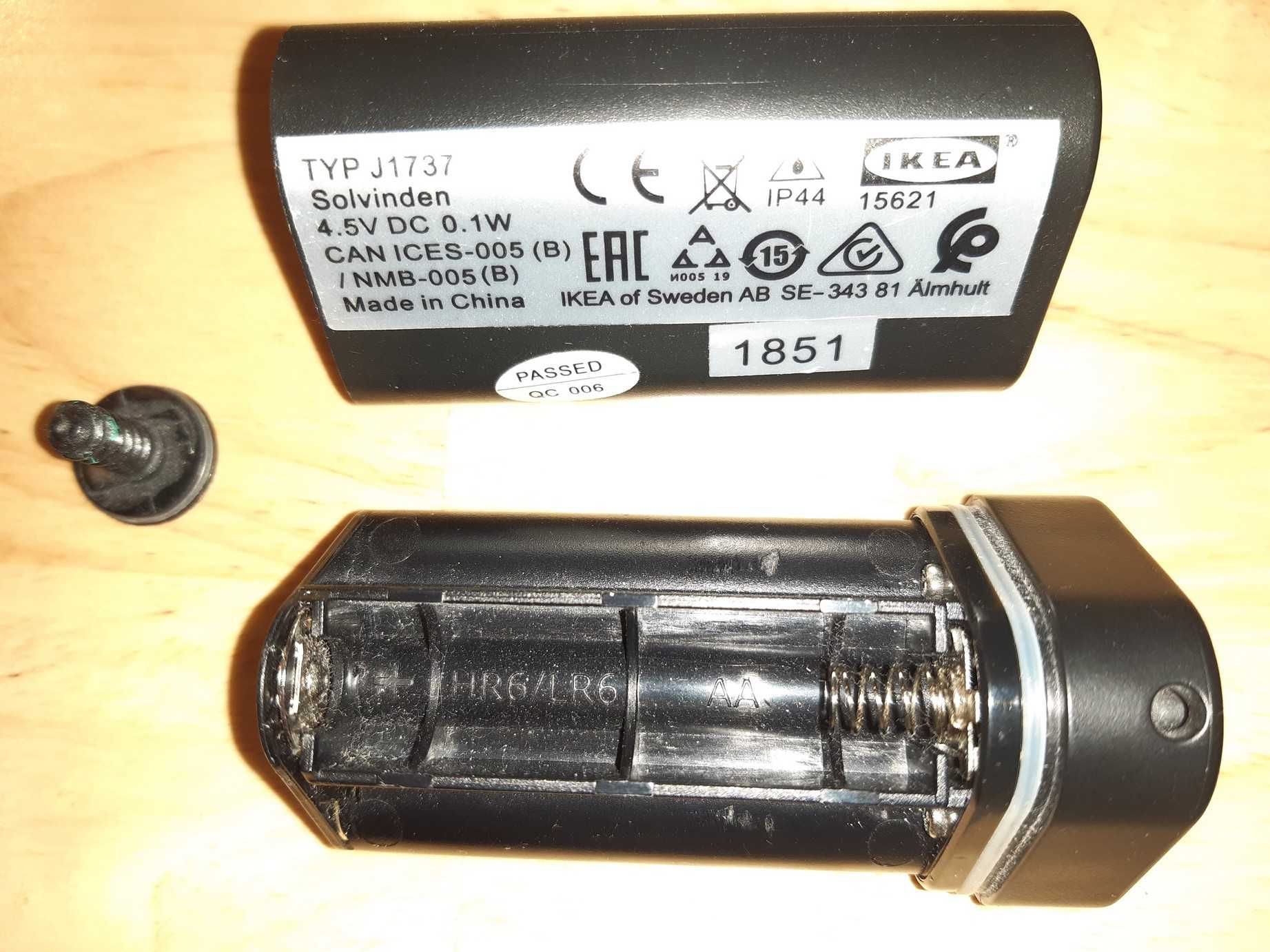Pojemnik na baterie / akumulatory 3 x AA R6 IKEA Girlandy ogrodowe